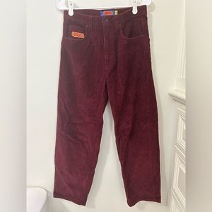 Guys red corduroy pants from Zumiez